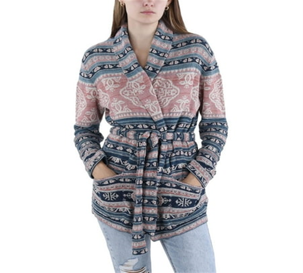 Lauren Ralph Lauren Womens Cardigan Tie Front Cardigan Sweater Multi Size XL