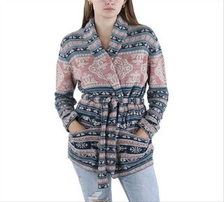 Lauren Ralph Lauren Womens Cardigan Tie Front Cardigan Sweater Multi Size XL