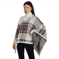 Lauren Ralph Lauren Women's Checked Plaid Wool-Blend Poncho Sweater Multi