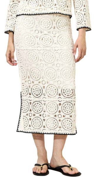 Apricot - Crochet Midi Skirt