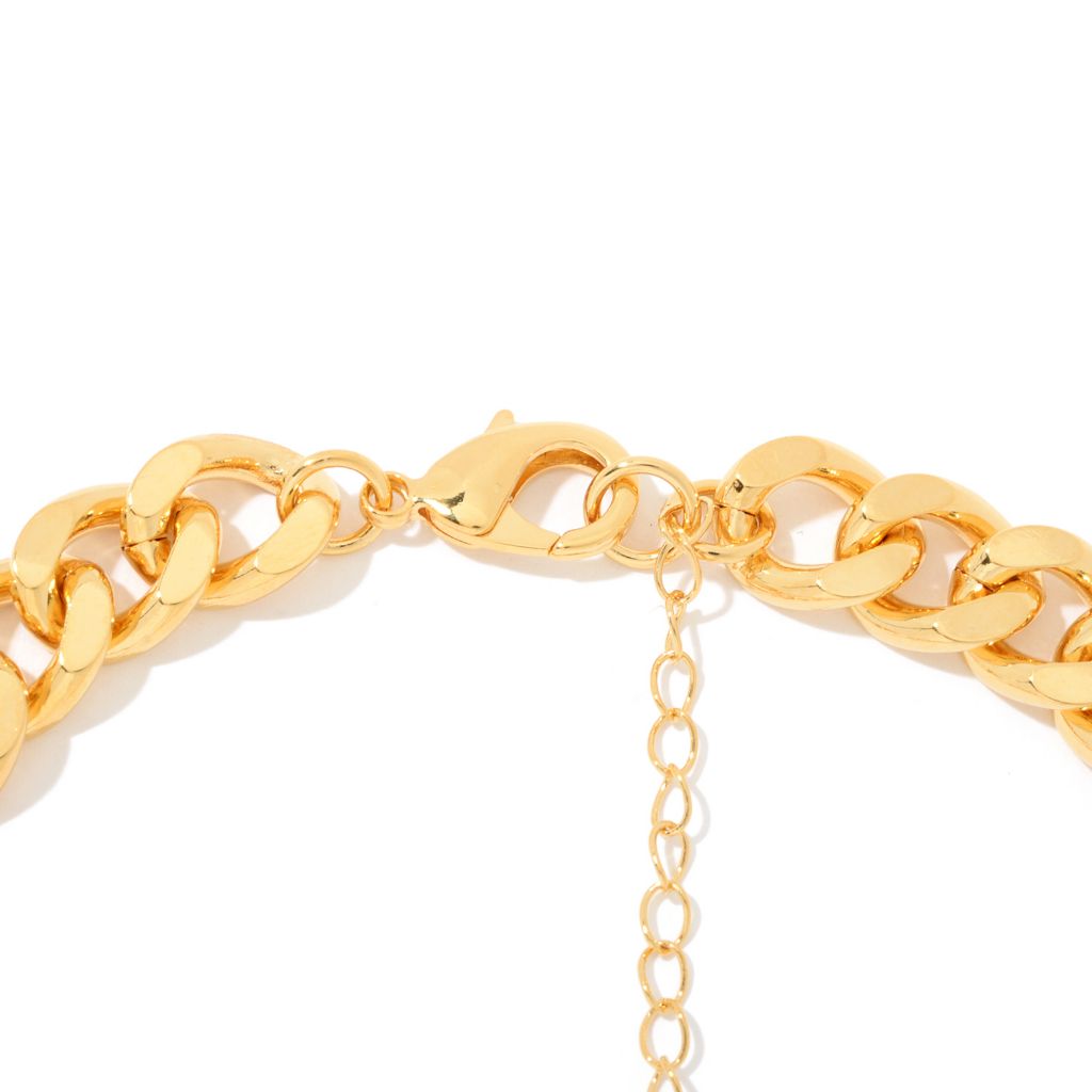 MAYAMAR Gold Plated Bold Cuban Link 15" Necklace w/ 3" Extender