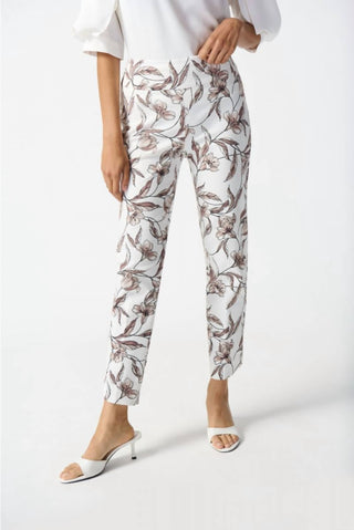 Joseph Ribkoff - Floral Print Pull On Straight Cropped Pant