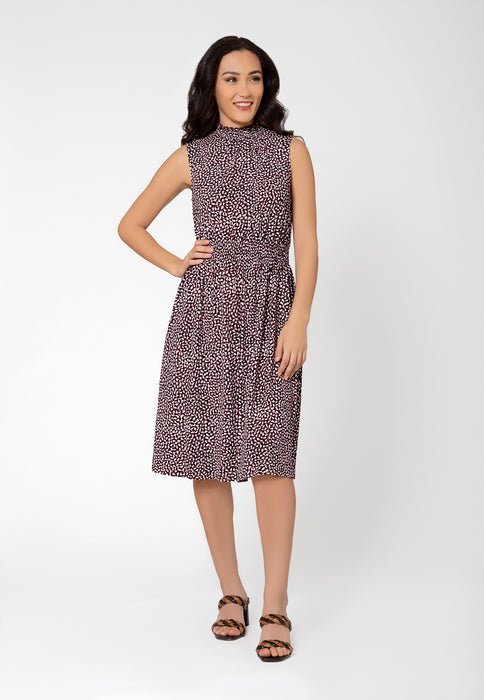 Leota Women's Samantha Sleeveless Mock Neck Dress Purple