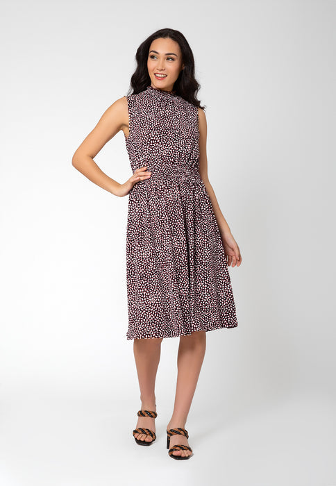 Leota Women's Samantha Sleeveless Mock Neck Dress Purple