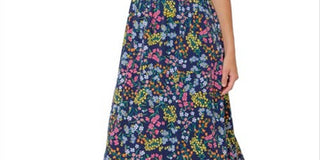 Leota Women's Samantha Floral Print Sleeveless Dress Blue Size X-Small
