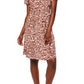 Leota Sweetheart Faux Wrap Dress in Leo Coral Almond ,  Brown