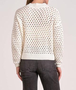 Elan - Zip Up Crochet Sweater Cardigan