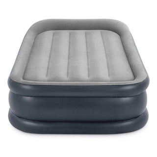 Intex Dura Beam Deluxe Pillow Raised Air Mattress Bed with Built In Pump, Twin