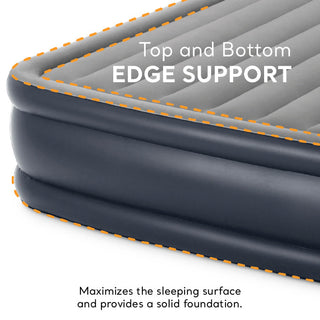 Intex Dura Beam Deluxe Pillow Raised Air Mattress Bed with Built In Pump, Queen