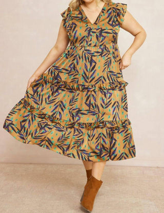 Entro - Ruffled Pocket Printed Dress