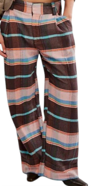 Free People - Buckle Back Plaid Trouser