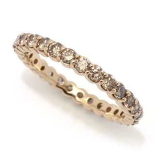 Gems of Distinction 14K Gold 1.18ctw Champagne Diamond Eternity Band Ring
