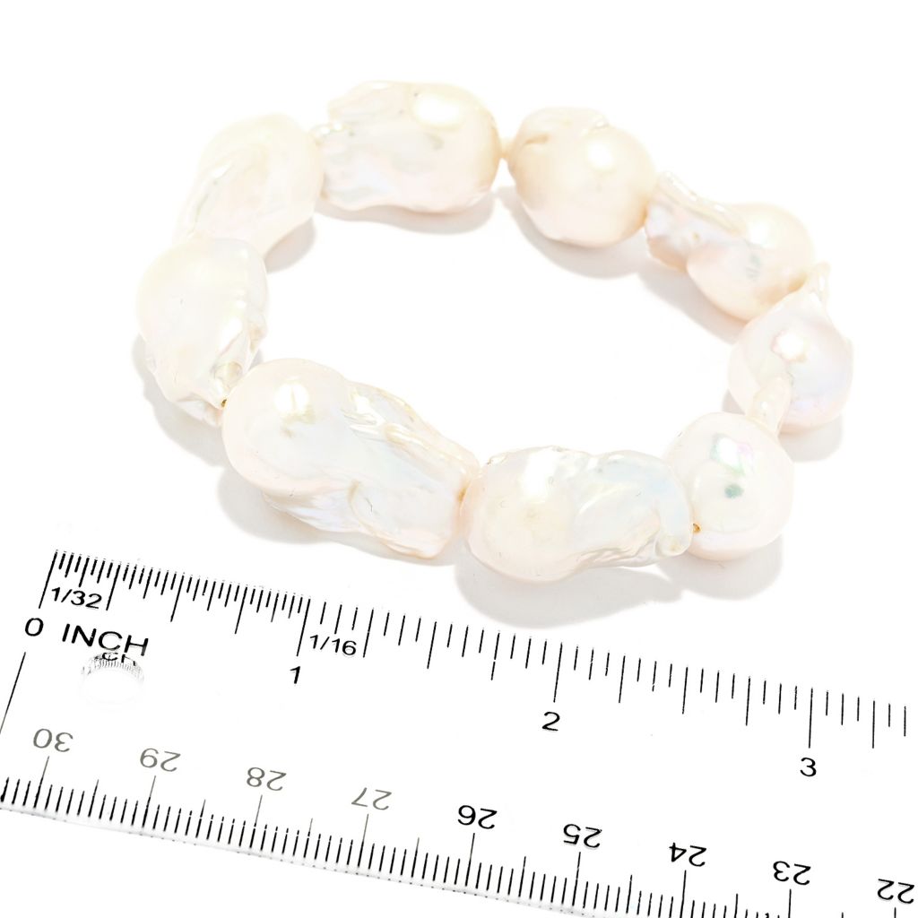 Imperial Pearl 13-15mm Baroque Cultured Pearl 8" Stretch Bracelet
