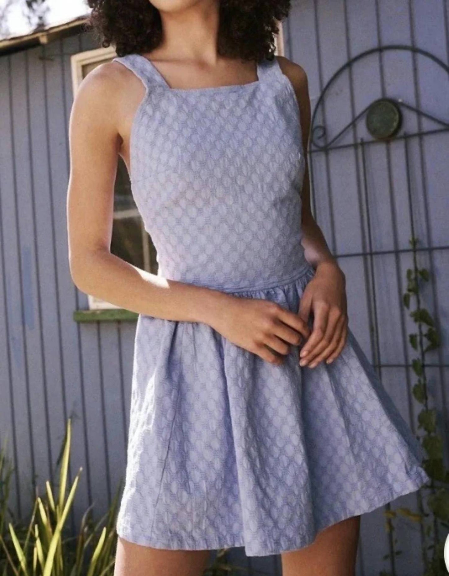 Free People - Va Va Volume Jacquard Criss Cross Back Mini Dress