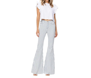 Judy Blue - High Waist Pin Striped Super Flare Jeans