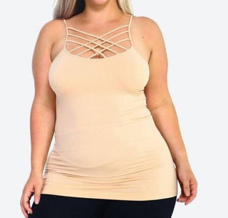 Zenana - Criss-cross Strappy Seamless Cami – Plus