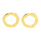 MAYAMAR 24K Gold Plated Hammered Circle Stud Earrings
