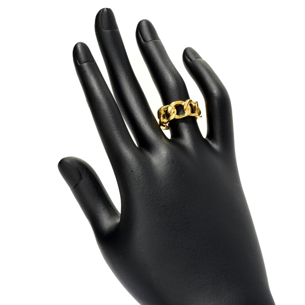 MAYAMAR 24K Gold Plated or Sterling Silver Plated Curb Link Ring