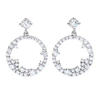 Brilliante 3.13 DEW Scattered Simulated Diamond Open Drop Earrings