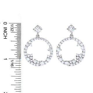 Brilliante 3.13 DEW Scattered Simulated Diamond Open Drop Earrings