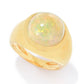 18K Gold Plated 12mm Round Ethiopian Opal Ring