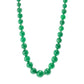 Imperial Pearl Sterling Silver Dyed Green Jade Graduated Bead 20" Necklace
