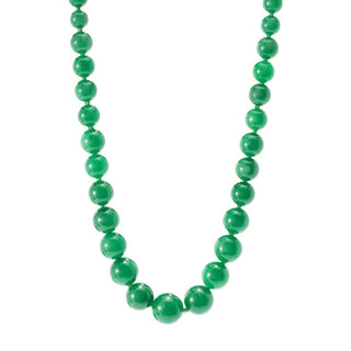 Imperial Pearl Sterling Silver Dyed Green Jade Graduated Bead 20" Necklace