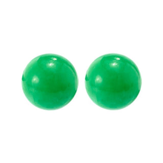 Imperial Pearl Sterling Silver 12mm Dyed Green Jade Stud Earrings