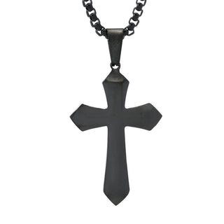 Invicta Jewelry Men's Stainless Steel Cross Pendant w/ Chain