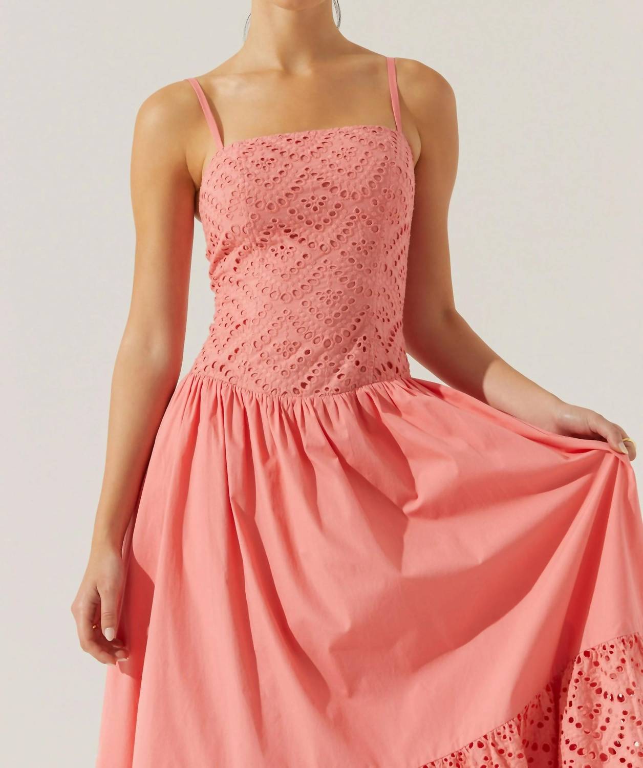 Astr - Eyelet Midi Dress