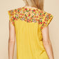 Andree By Unit - Flutter Sleeve Embroidered Top