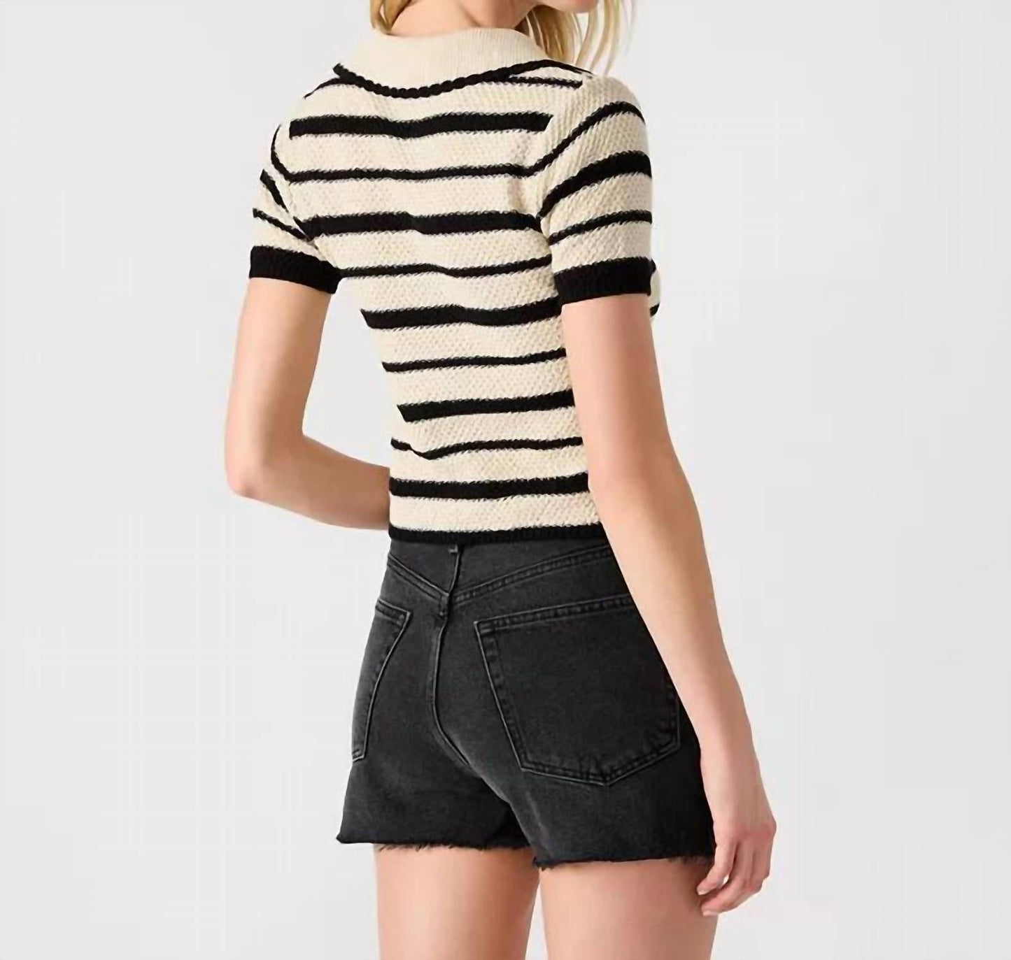 Steve Madden - Shade and Shore Striped Short Sleeve Sweater