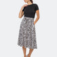 Leota Women's Mindy Skirt in Woodgrain Zebra Black Beauty Marshmallow Large Lord & Taylor White