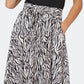 Leota Women's Mindy Skirt in Woodgrain Zebra Black Beauty Marshmallow Large Lord & Taylor White