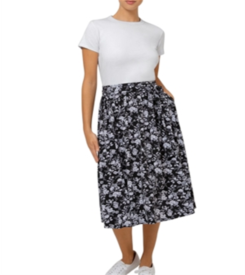 Leota Women's Mindy Midi Skirt Black