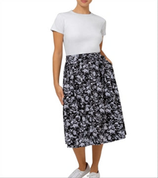Leota Women's Mindy Midi Skirt Black Size Medium