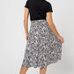 Leota Women's Mindy Skirt in Woodgrain Zebra Black Beauty Marshmallow Large Lord & Taylor White