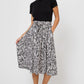 Leota Women's Mindy Skirt in Woodgrain Zebra Black Beauty Marshmallow Large Lord & Taylor White