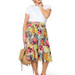 Leota Women's Mindy Skirt in Paradise Pop Black Multi Large Lord & Taylor Multi Size L