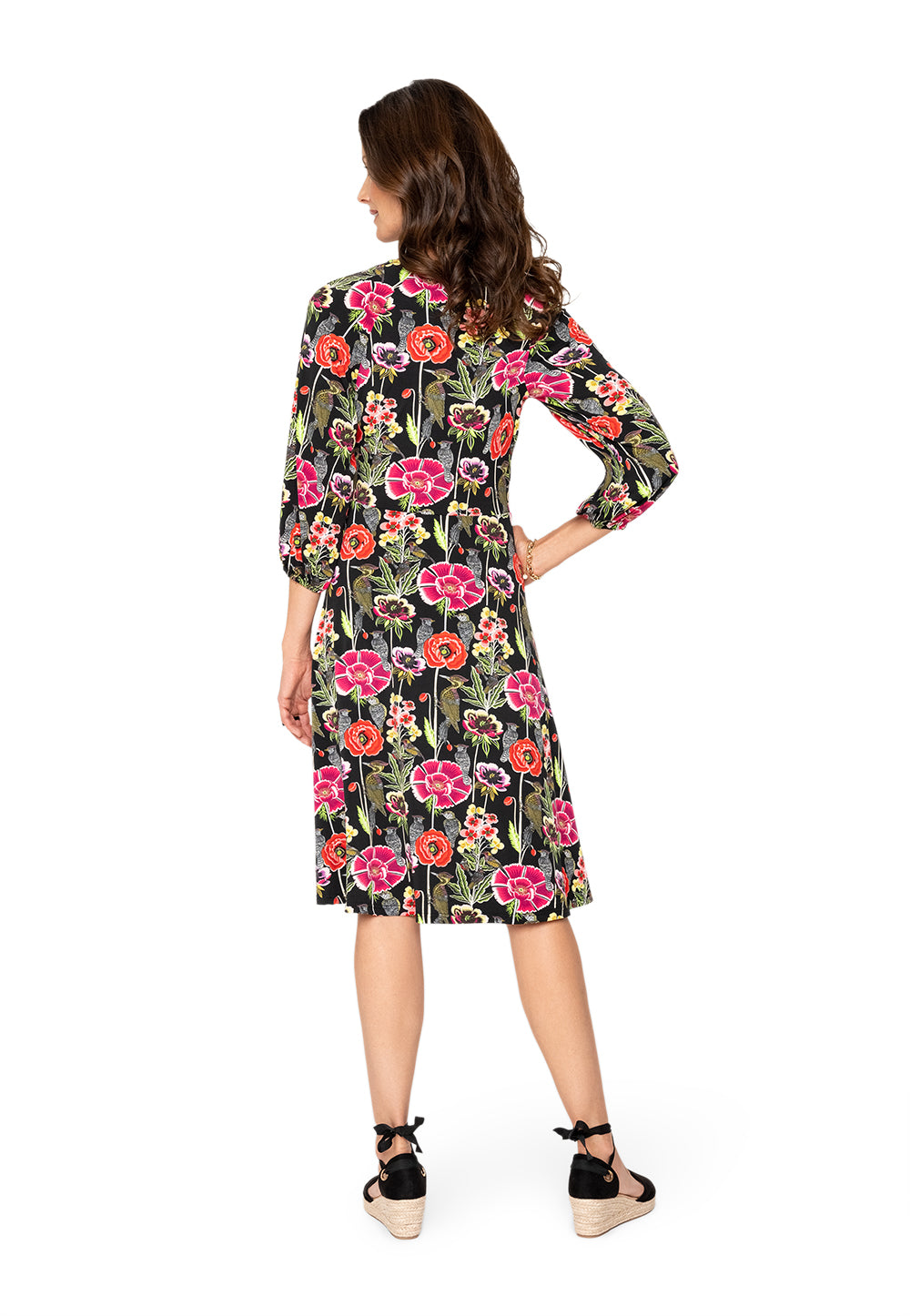 Leota Sweetheart Becca Dress Garden Party Black Multi