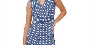 Leota Women's Cindy Sleeveless Midi Dress Blue Size Small