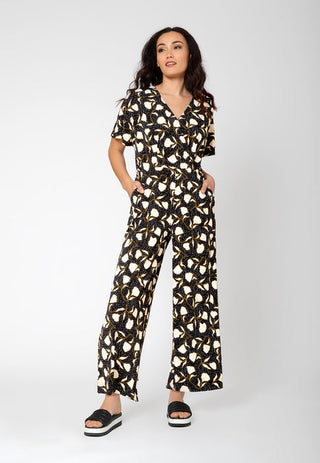 Leota Women's Ruby Short Sleeve Jumpsuit Black