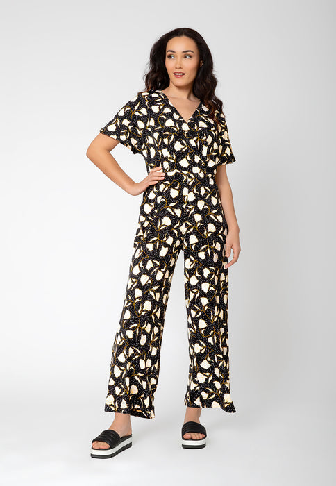Leota Women's Ruby Short Sleeve Jumpsuit Black