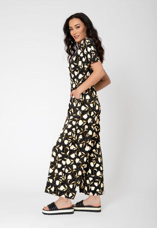 Leota Women's Ruby Short Sleeve Jumpsuit Black