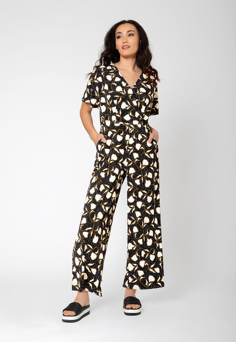 Leota Women's Ruby Short Sleeve Jumpsuit Black