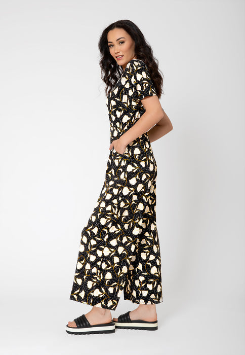 Leota Women's Ruby Short Sleeve Jumpsuit Black