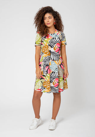 Leota Women's Maci Short Sleeve Jersey Dress Yellow Size Small