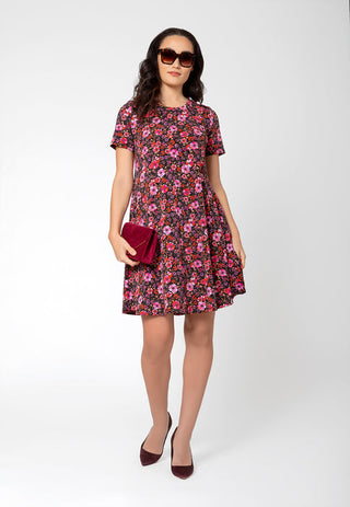 Leota Women's Maci Short Sleeve Jersey Dress Purple