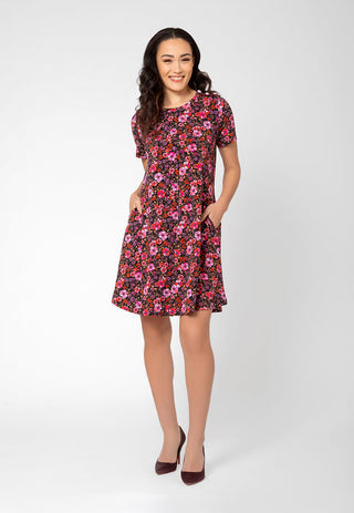 Leota Women's Maci Short Sleeve Jersey Dress Purple Size XX-Large