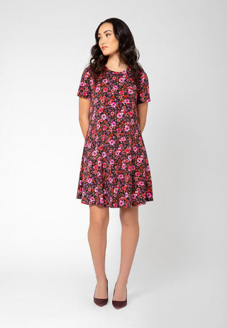 Leota Women's Maci Short Sleeve Jersey Dress Purple Size X-Large